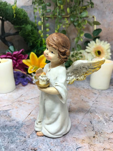 Guardian Angel Figurine Cherub Holding Candle Statue Ornament Sculpture-Collectables:Fantasy, Myth & Magic:Mythical Creatures:Angels-OsirisTradingUK