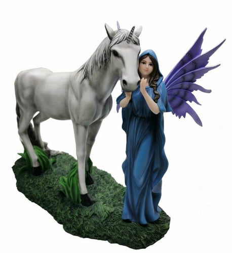 Night Fairy with Unicorn Sculpture Figurine Fantasy Fairies Figure Statue Gift-OsirisTradingUK