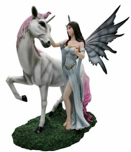 Forest Fairy with Unicorn Sculpture Figurine Fantasy Fairies Figure Statue Gift-OsirisTradingUK