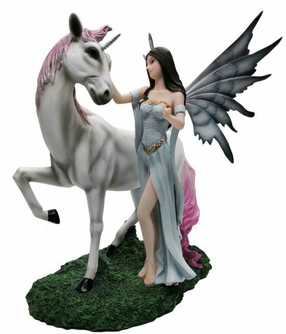 Forest Fairy with Unicorn Sculpture Figurine Fantasy Fairies Figure Statue Gift-OsirisTradingUK