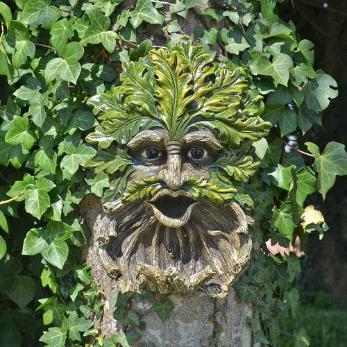 Treant Face Wall Plaque Bird Feeder House Greenman Garden Ornaments Wicca Pagan-OsirisTradingUK