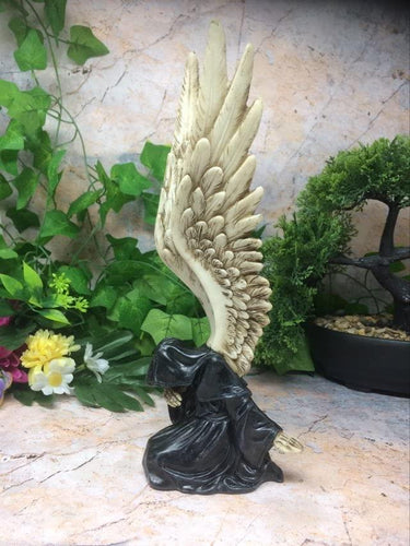 Dark Gothic Fallen Angel of Death Sculpture Mythical Occult Grim Reaper Statue-OsirisTradingUK
