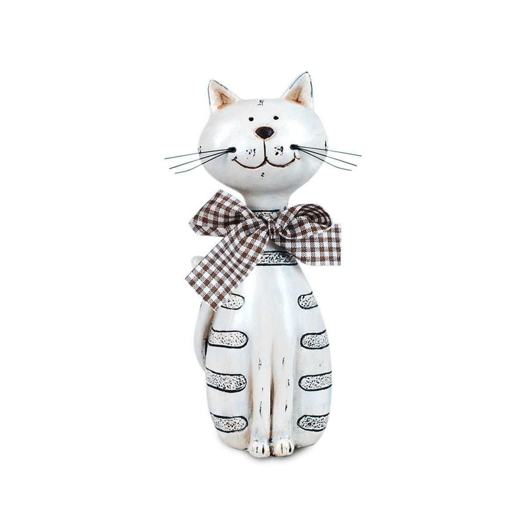 Comical Cat with Ribbon Ornament Figurine Statue Cats Lover Gift Resin Sculpture