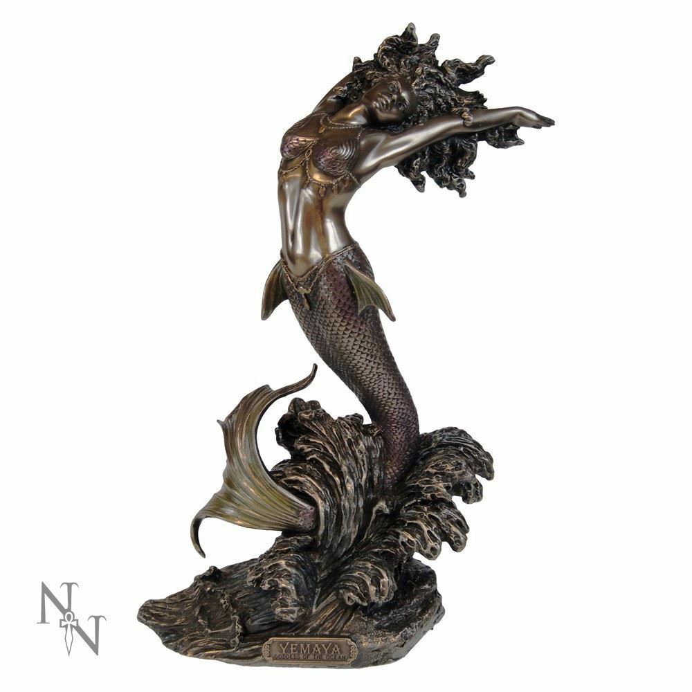 A Stunning Bronzed Mermaid Figurine Statue Ornament - Yemaya
