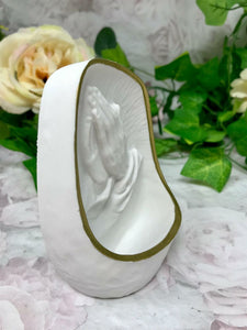 Praying Hands Water Font Wall Plaque Statue Religious Ornament Figurine for Home-OsirisTradingUK