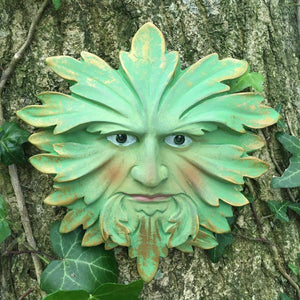 Green Man Garden Sculpture Wall Art Garden Ornament Wicca Pagan Ornament