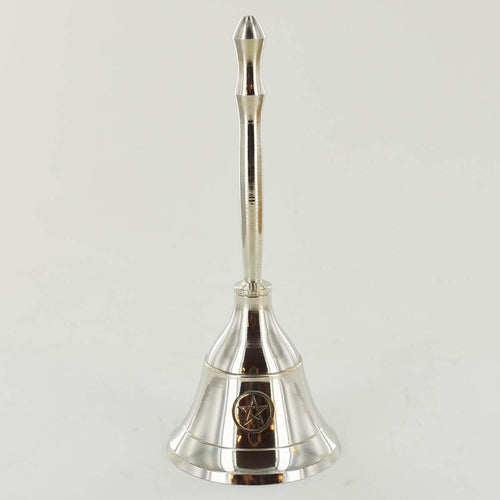 Pentagram Silver Bell Wicca Pagan Altar Wiccan Supplies-OsirisTradingUK