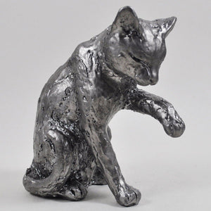 Sitting Cat Antique Silver Handcrafted Style Finish Ornament