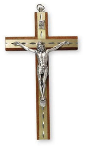 Mahogany Wood Crucifix Cross Wall Hanging Religious Decoration