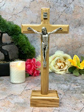 Load image into Gallery viewer, Olive Wood Crucifix Resin Corpus Christi Jesus Christ Cross Religious Ornament-OsirisTradingUK
