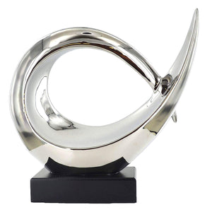 Abstract Silver Oval Sculpture Decoration Statue Gift Ornament