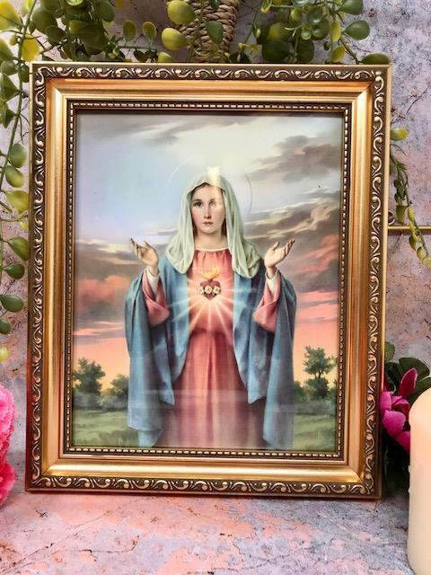 Laminated Framed Picture The Immaculate Heart of Mary Christianity Religious-OsirisTradingUK