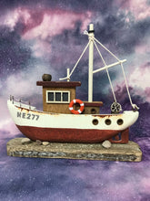Load image into Gallery viewer, Nautical Boat Home Decoration Bathroom Ornament Fishing Trawler Red
