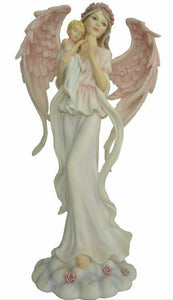 Angel Holding Child Figurine Fantasy Fairies Figure Mythical Sculpture