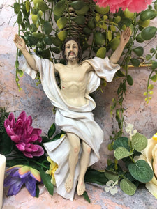 Risen Jesus Christ Resin Plaque Religious Wall Ornament Easter for Home-OsirisTradingUK