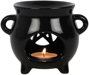 Oil Burner Pentagram Black Warmer Reiki Healing Space Clearing Feng Shui-OsirisTradingUK