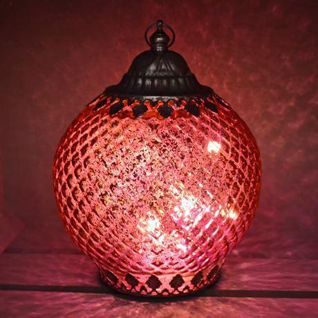Moroccan Style LED Pink Lantern Home Decor Kitchen Lounge Ornament-OsirisTradingUK