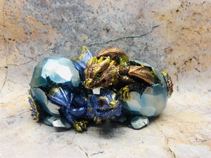 Pair of Dragon Eggs Hatchlings Figurines Fantasy Battling Dragons Collection