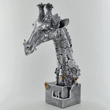 Load image into Gallery viewer, Silver Steampunk Giraffe Ornament Wildlife Sculpture Animal Statue Home Decor
