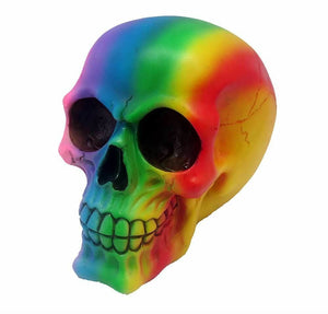 Rainbow Skull Gothic Gift Sculpture Figure Ornament Office Shelf Decoration-OsirisTradingUK