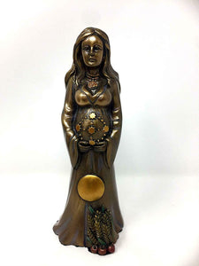 Pagan Wiccan Mother Figurine Female Statue Bronze Effect Art Sculpture Altar