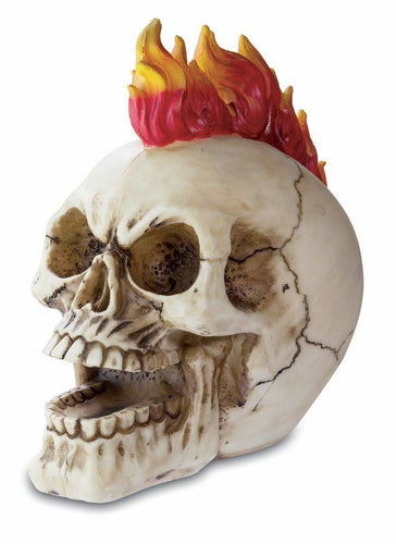Gothic Skull with Flame Mohawk 18 cm-OsirisTradingUK