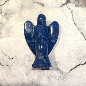 Lapis Lazuli Carved Pocket Crystal Angel Healing Crystals Guardian Reiki 5 cm