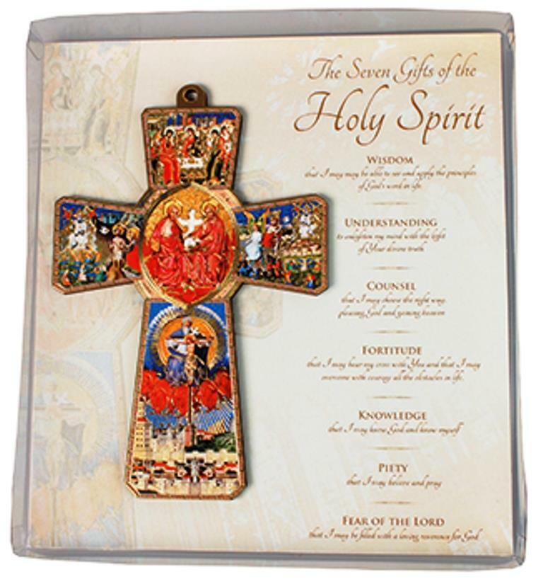 Holy Spirit Wooden Cross Religious Gift Ornament-OsirisTradingUK