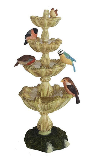 Collectable Garden Birds Drinking from a Fountain Ornament Sculpture Decoration-OsirisTradingUK