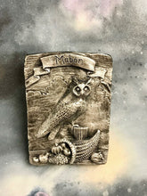 Load image into Gallery viewer, Mabon Owl Sabbat Silver Coloured Wall Plaque Pagan Wiccan Sculpture Ornament-OsirisTradingUK
