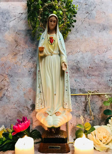 Large Sculpture Blessed Sacred Heart of Mary Statue Ornament Figurine