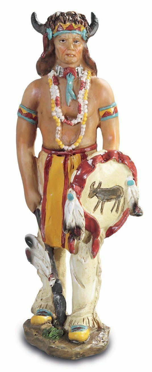 Native American Holding Spear Figurine Sculpture Statue