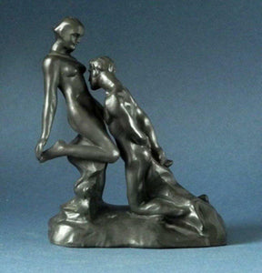 Nude Lovers Statue L'idole eternelle Bronze Effect Sculpture Figurine Ornament