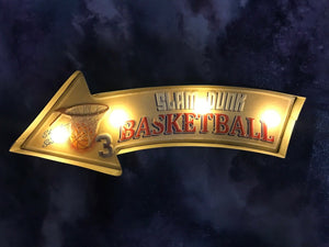 Vintage Metal 3D LED Logo Sign Basketball Slam Dunk Sports Man Cave Wall Plaque-OsirisTradingUK
