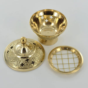 Brass Plated Incense Burner Spiritual Altar Home Decoration Space Clearing-OsirisTradingUK