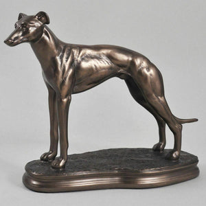 Windhund-Skulptur in Bronzeoptik, Statue, Hundefigur