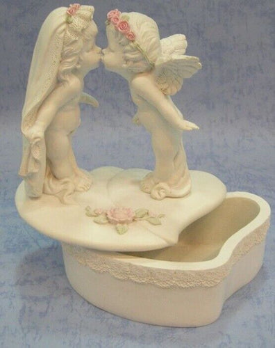 Guardian Angel Figurine Cherubs Kissing Trinket Box Ornament Sculpture Cherub-Collectables:Fantasy, Myth & Magic:Mythical Creatures:Angels-OsirisTradingUK