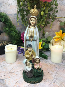 Blessed Virgin Mary Our Lady of Fatima with Children Statue Ornament Figurine-OsirisTradingUK