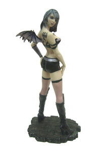 Seductive Female Demon with Dragon Tattoo Figurine Statue Ornament