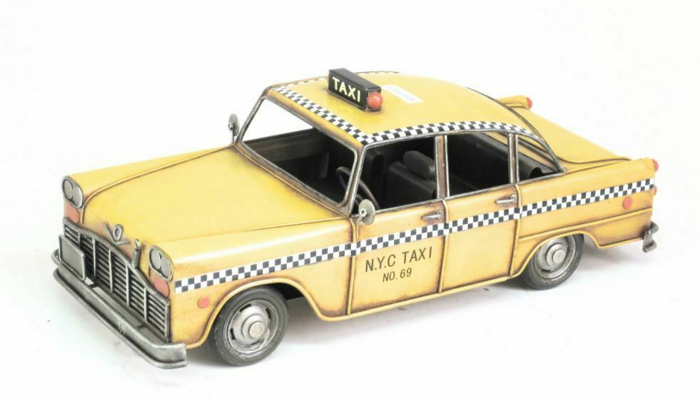 Vintage Taxi Metal Model Home Crafts Decoration Ornament Father Gift Ornament
