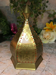 Moroccan Style Metal Lantern LED Tea Light Candle Holders Gifts-OsirisTradingUK