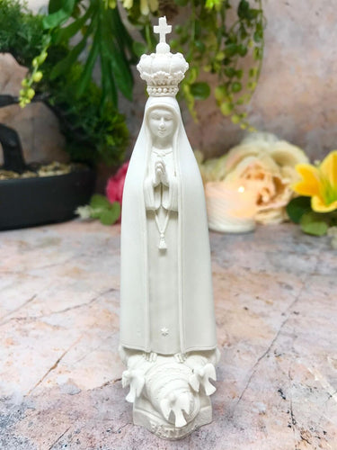 Blessed Virgin Mary Our Lady of Fatima White Statue Ornament Figurine for Home-OsirisTradingUK