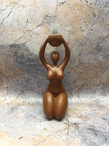 Mother Earth Gaia Statue Pagan Spiral Goddess Altar Wiccan Cone Incense Burner-OsirisTradingUK