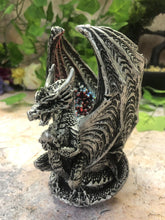 Load image into Gallery viewer, Dragon Guardian with LED Light Crystals Fantasy Sculpture Mythical Statue-OsirisTradingUK
