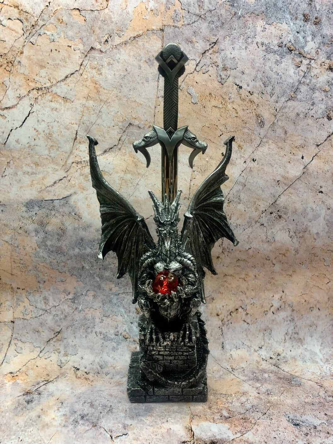 DRAGON With SWORD Decorative Ornament LETTER OPENER Fantasy Myth Figurine