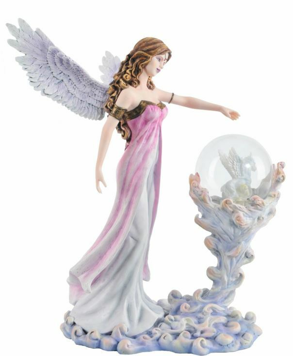 Large Mythical Fairy and Unicorn Companion Sculpture Statue Creatures Figure