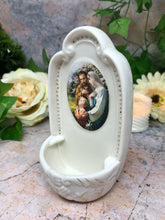 Load image into Gallery viewer, Porcelain Holy Family Jesus Holy Water Font 5&quot; Religious Wall Decor Gift-OsirisTradingUK
