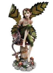 Large Fairy and Dragon Companion Sculpture Statue Mythical Creatures Figure Gift-OsirisTradingUK