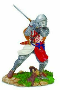 Templar Knight with Sword Figurine Crusader Ornament Statue Sculpture Figure