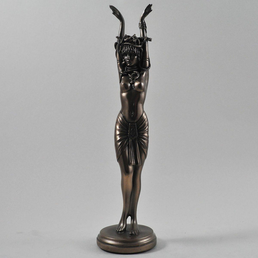 Medusa Challenge Nude Figure Cold Cast Bronze Effect Art Deco Statue Figurine